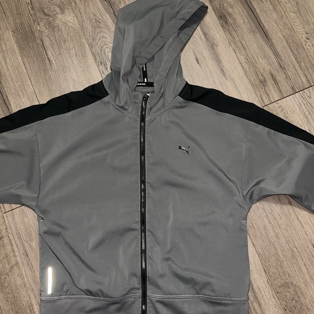 Puma Kids Charcoal and Black Raincoat